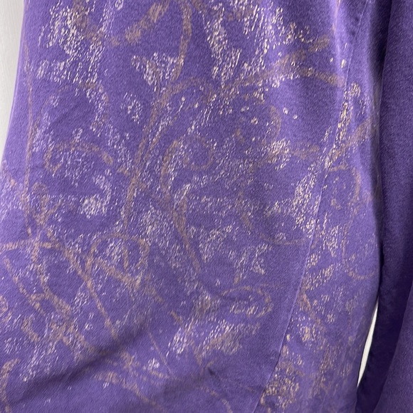 Coldwater Creek Purple Glitter Long Sleeve Tee Medium - Picture 7 of 9